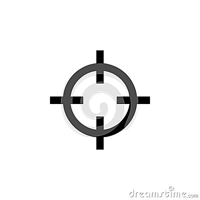 Sniper crosshairs bold icon. Simple gun scope sight glyph Vector Illustration