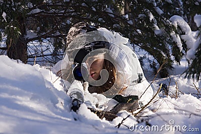 Sniper girl Stock Photo