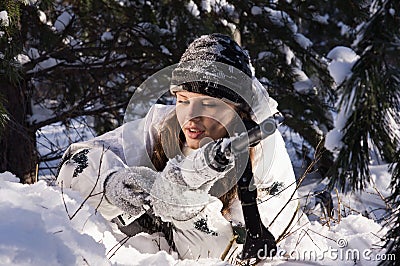 Sniper girl Stock Photo