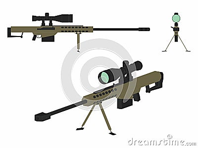 Sniper gun colored Vector Illustration