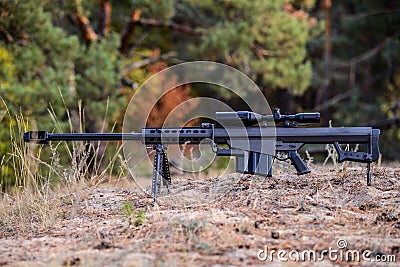 Sniper rifle Barrett M82 Stock Photo