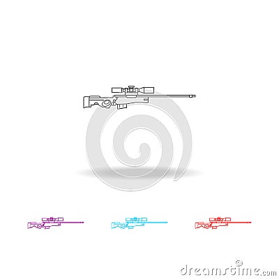 Sniper Rifle line icon. Elements of military in multi colored icons. Premium quality graphic design icon. Simple icon for websites Stock Photo