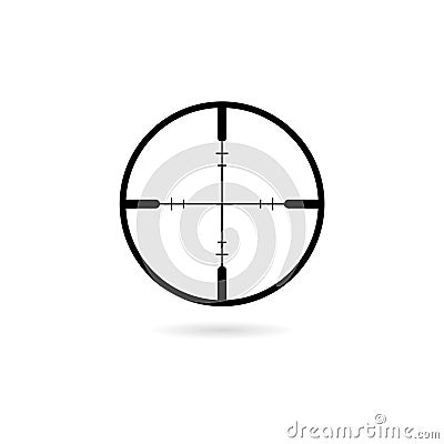 Sniper scope crosshairs thin icon. Isolated rifle gun target Vector Illustration