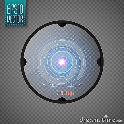 Sniper scope . Neon target concept. Game Interface Element. Vector Vector Illustration