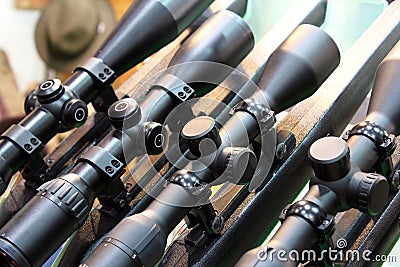 Sniper scope for rifle Stock Photo