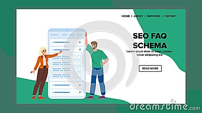 snippets seo faq schema vector Vector Illustration