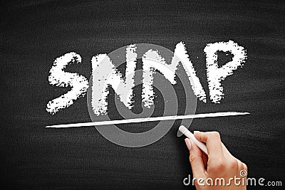 SNMP - Simple Network Management Protocol is an Internet Standard protocol for collecting and organizing information about managed Stock Photo