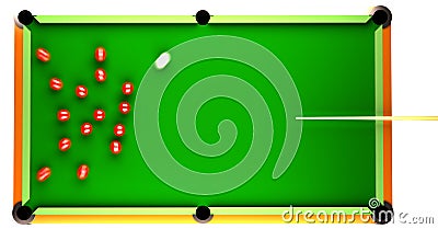 Snooker Cartoon Illustration