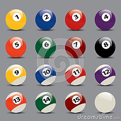 Snooker Ball Set Vector Illustration