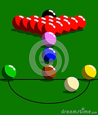 Snooker ball That is on the snooker table. Vector Illustration