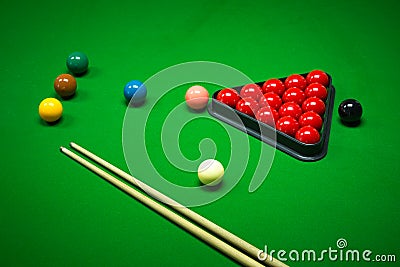 Snooker balls set Stock Photo