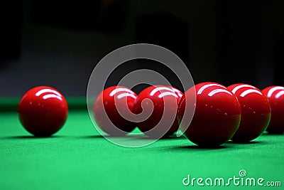 Snooker Billard Red Balls Stock Photo