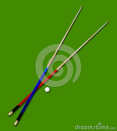 Snooker Cues Stock Photo