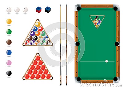 Snooker, Pool, sport icons Vector Illustration