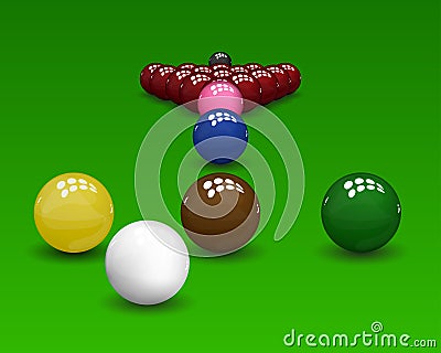 Snooker Pyramid Balls Vector Illustration