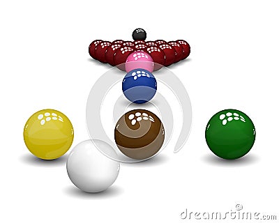 Snooker Pyramid Balls Vector Illustration