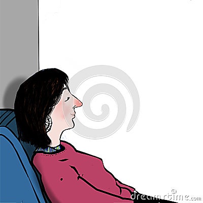 Snoozing woman Stock Photo
