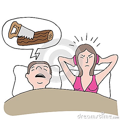 Snoring Husband Vector Illustration