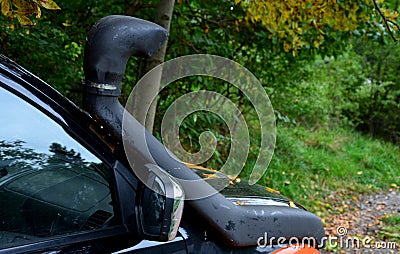 Snorkel - increased suction of off-road cars. protection Stock Photo