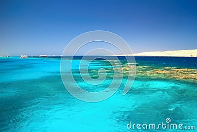 Snorkeling area near Giftun Island in the Red sea. Stock Photo