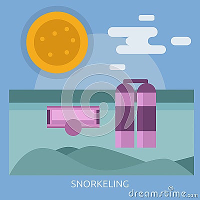 Snorkeling Conceptual Design Vector Illustration