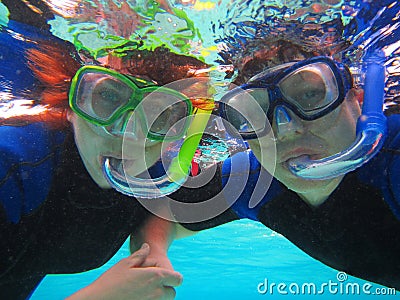 Snorkeling couple Stock Photo