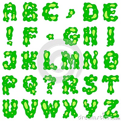 Snot or Germ Gross Slimy ABC Alphabet Lettering Stock Photo