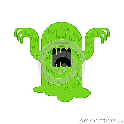 Snot monster. green mucous Mucus character. Vector illustration Vector Illustration