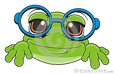 Snout of frog in glasses Stock Photo