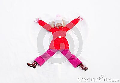 Snow angel Stock Photo