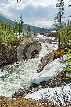 Khikhikal. Polar day on Putorana Plateau, Taimyr Stock Photo