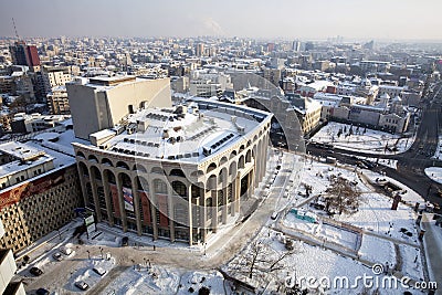 Snow in Bucharest Editorial Stock Photo