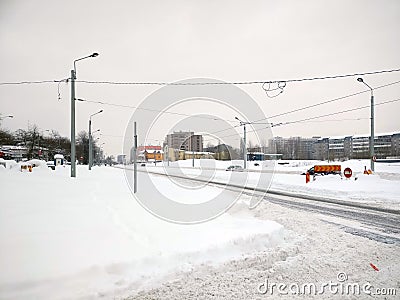 Snow in Bucharest Editorial Stock Photo