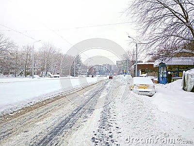 Snow in Bucharest Editorial Stock Photo