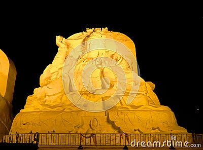 Snow Budda in Harbin, China, Hei Longing Province Stock Photo