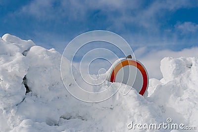 Snow calamity in the mountains Stock Photo