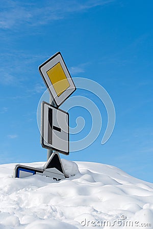 Snow calamity in the mountains Stock Photo