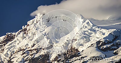 Snow capped Antisana Volcano, Stock Photo