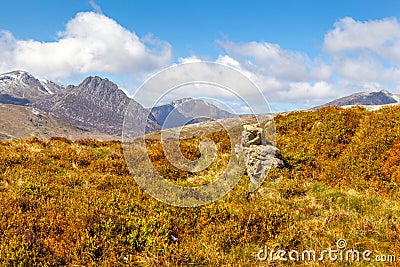 Snow Capped Glyderau, Snowdonia Stock Photo