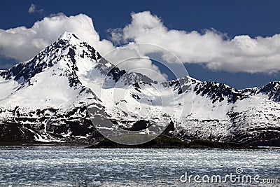 Snow-capped Mountains - Kenai Fjords National Park Stock Photo