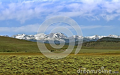 Snow Capped Mountains, Sierra Nevada Stock Photo