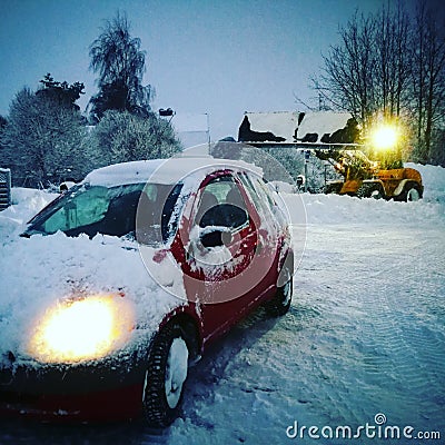 Snow challenges in Sweden Stock Photo