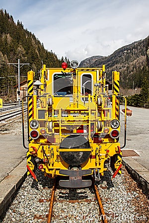 Snow cleaning train at Switzerland 1 Stock Photo