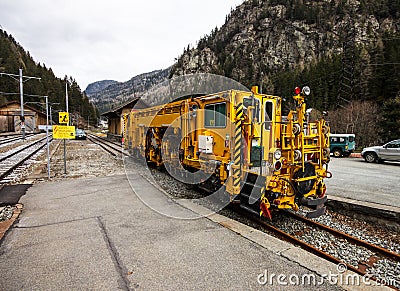 Snow cleaning train at Switzerland 2 Stock Photo