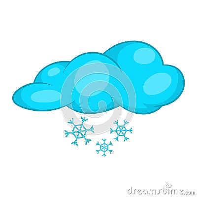 Snow and cloud icon, cartoon style Vector Illustration