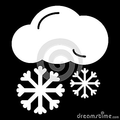 Snow cloud meteo icon. Vector illustration isolated on black. Vector Illustration