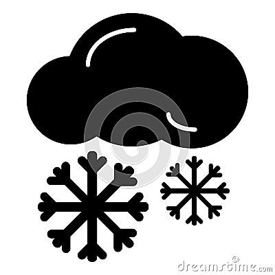 Snow cloud meteo icon. Vector illustration isolated on white. Vector Illustration