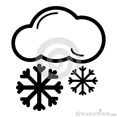Snow cloud meteo icon. Vector illustration isolated on white. Vector Illustration