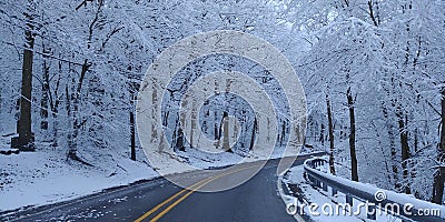 The last snow on country roads Stock Photo