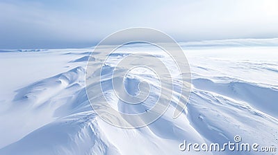 Snow-covered field. Aerial view winter landscape. White texture Stock Photo